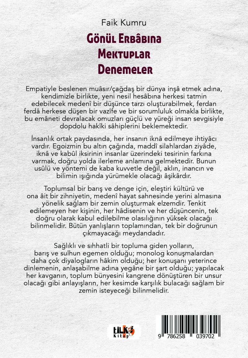 Gönül Erbâbına Mektuplar Denemeler